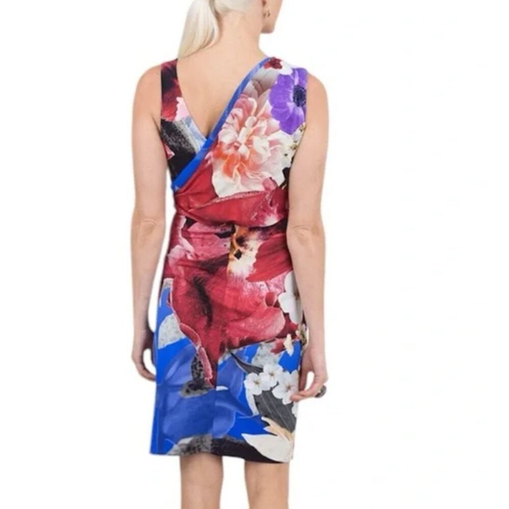 Roberto Cavalli Araki Printed Floral Dress Gathered Mini Multicolor 44  US 10 - Picture 4 of 16
